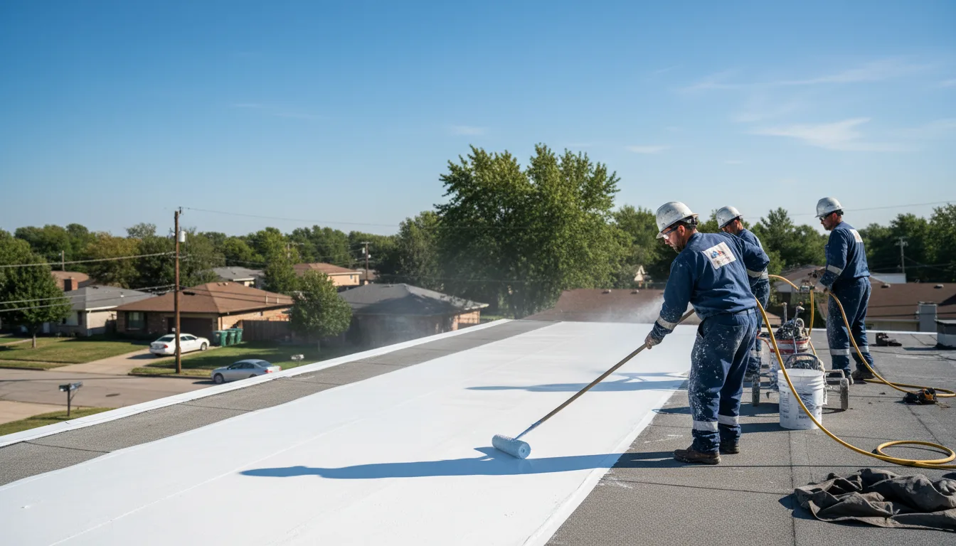 Commercial roof coating in Stamford, VT near me